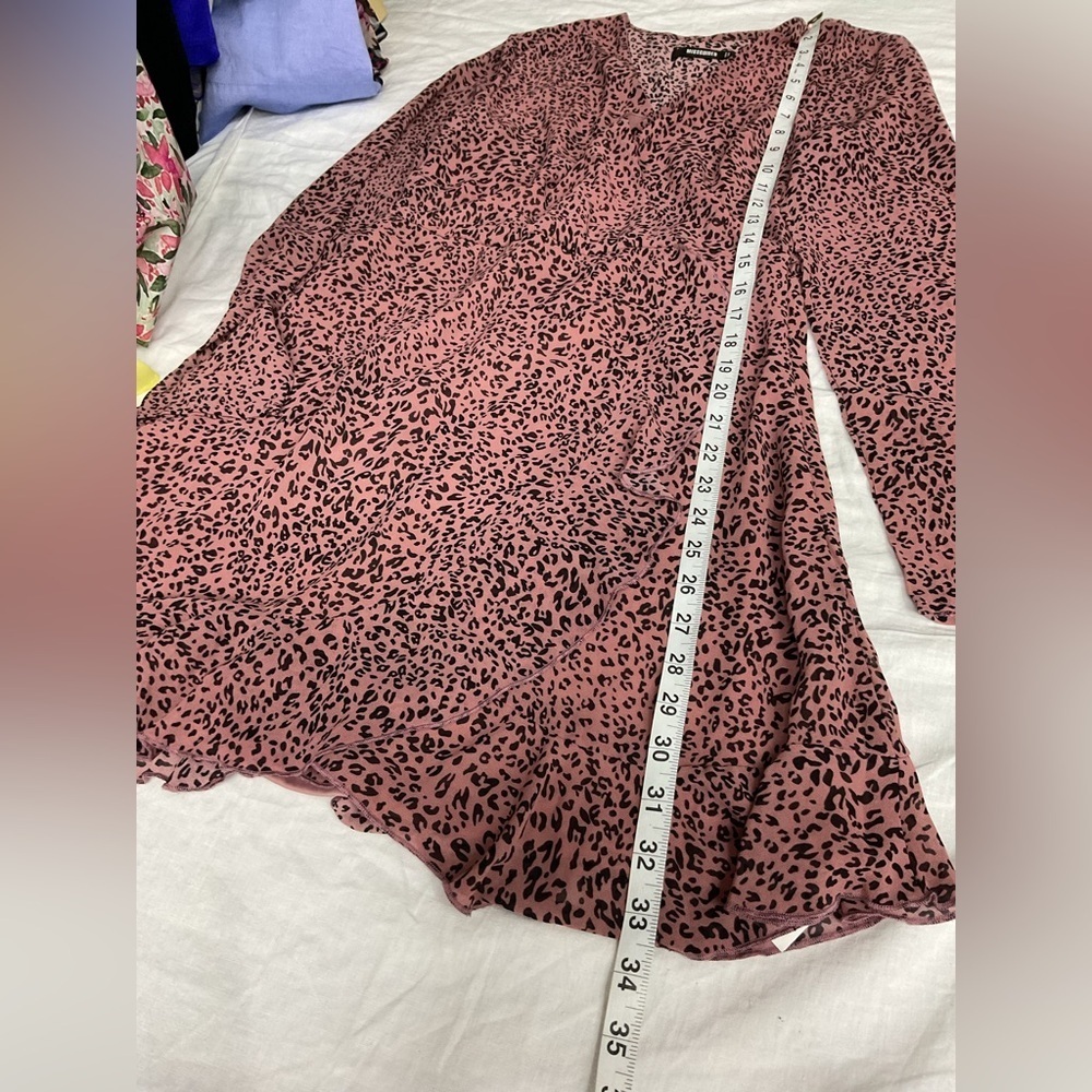 Missguided Pink Animal Print Long Sleeve Dress - Picture 8 of 12